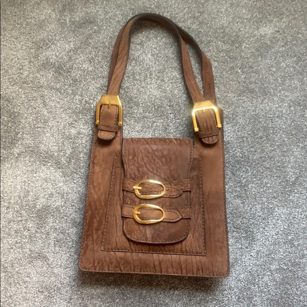 Leather purse with coin satchel